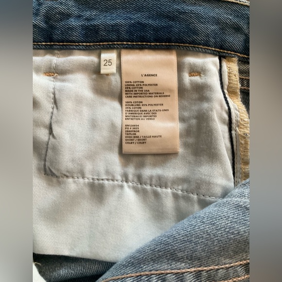 L’agence Taylor High Rise Blue Denim Shorts - Picture 6 of 7